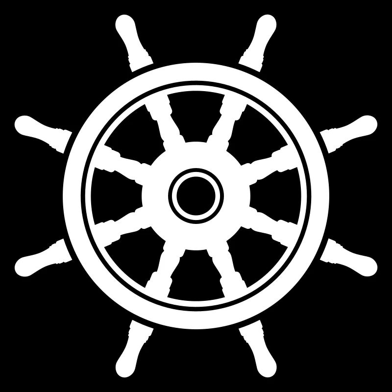 Ship rudder icon symbol shape. Ship helm logo sign