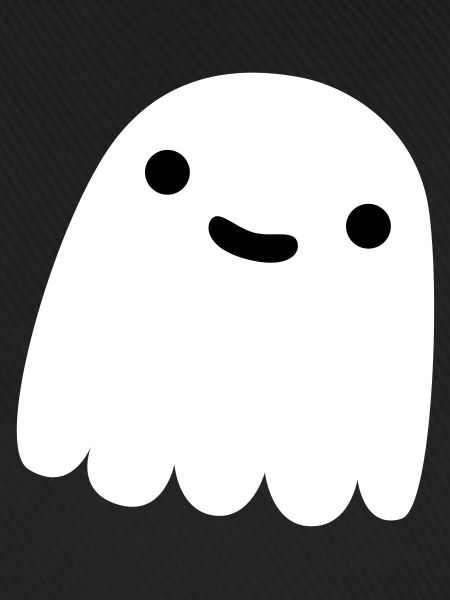 ghostie in white smiling
