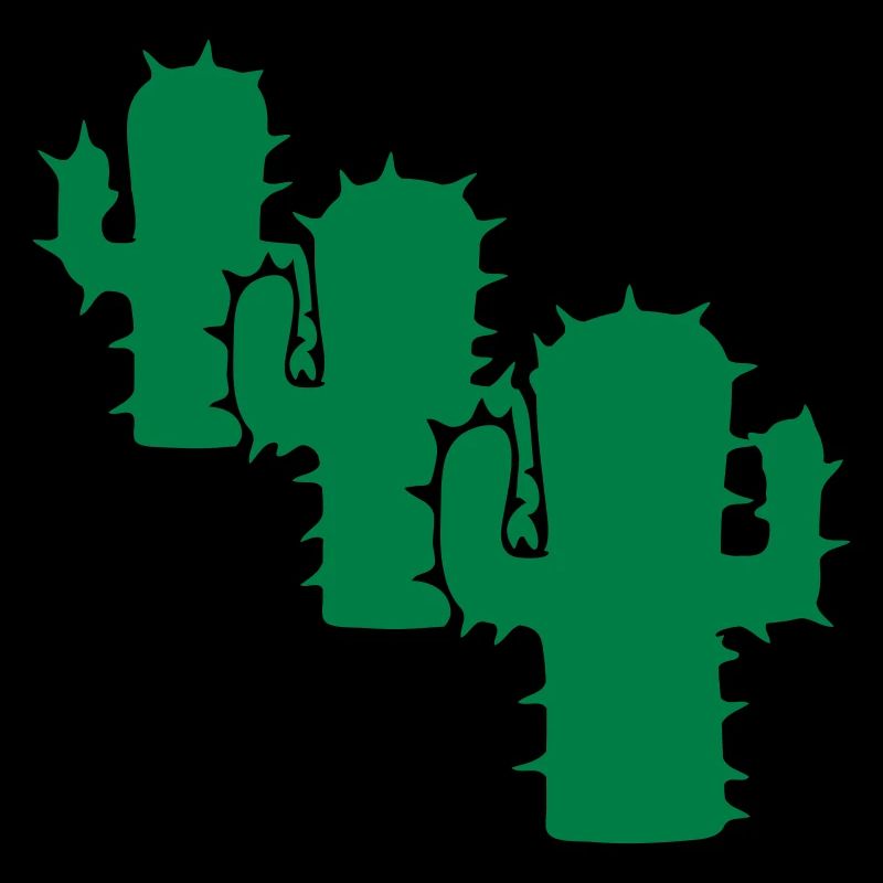 Three Cacti 3 Cactus Desert Cool Green Silhouette