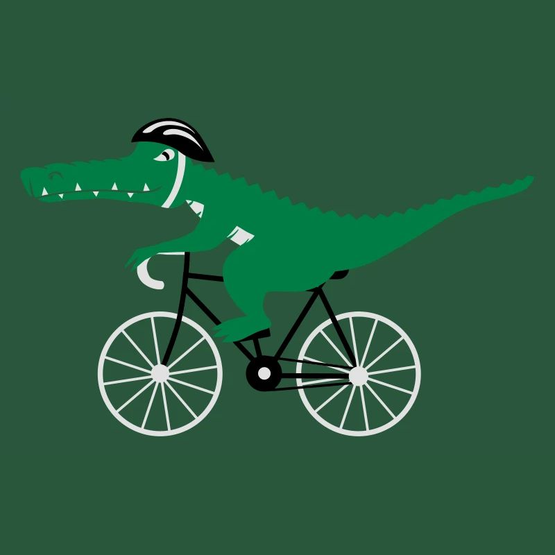 crocodile on bicycle