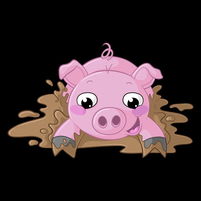Planschendes Comic Schweinchen