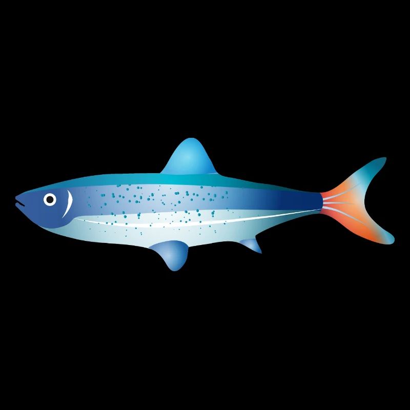 Blue Fish with Gradient and Dots