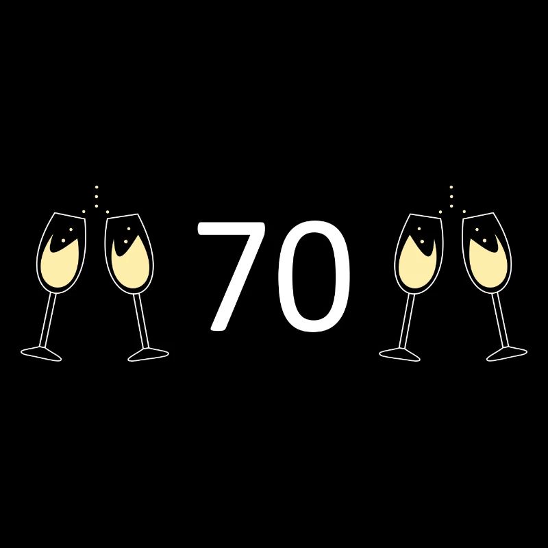 70e anniversaire 70 ans 70 Numéro 70 Blanc