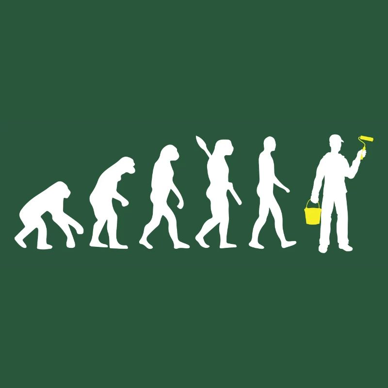 Maler - Evolution des Menschen / Darwin gelb