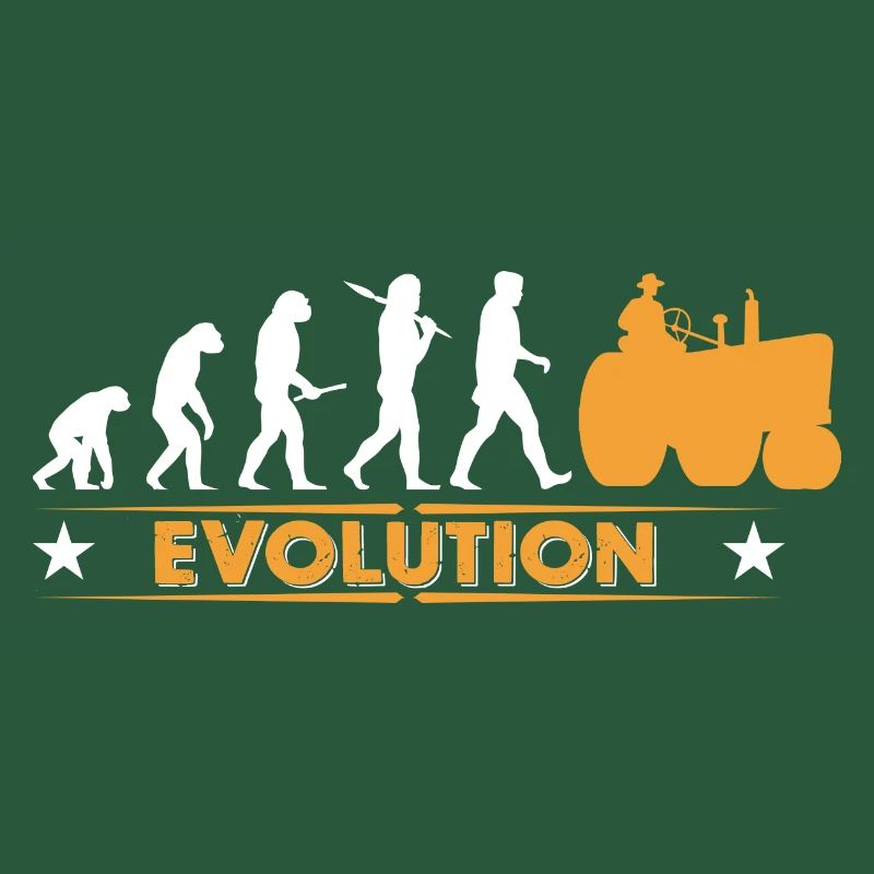 Farmer tractor evolution - orange/white