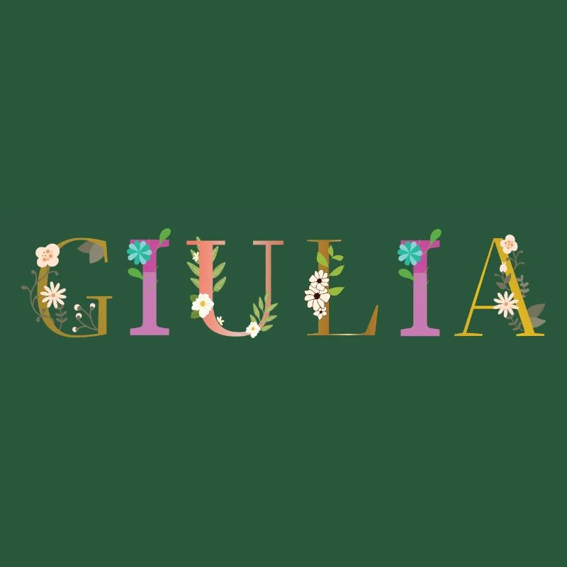 Le nom de GIULIA décoré de fleurs