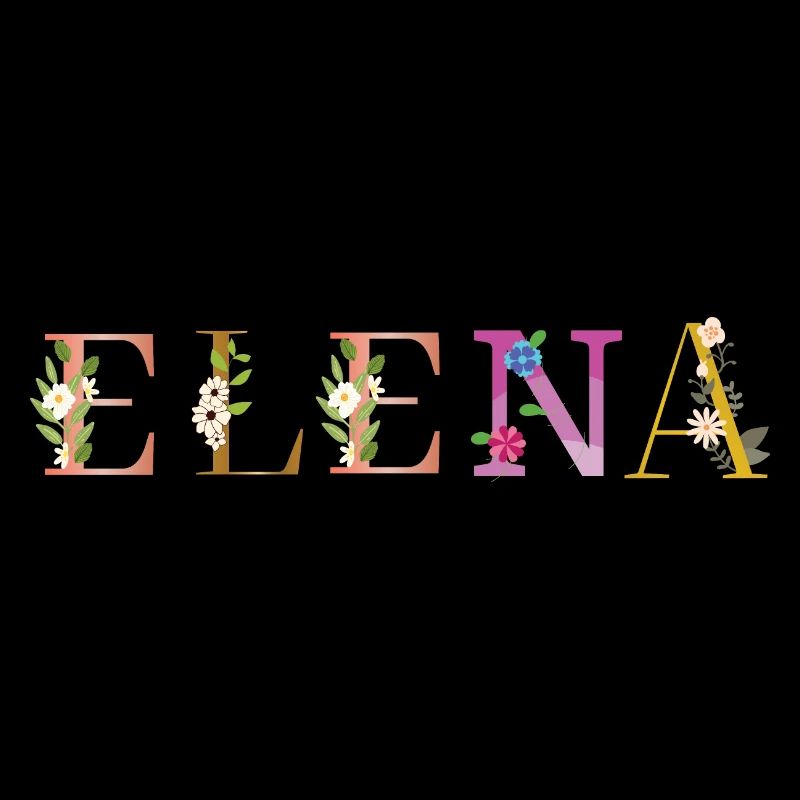 Le nom d’ELENA est décoré de fleurs