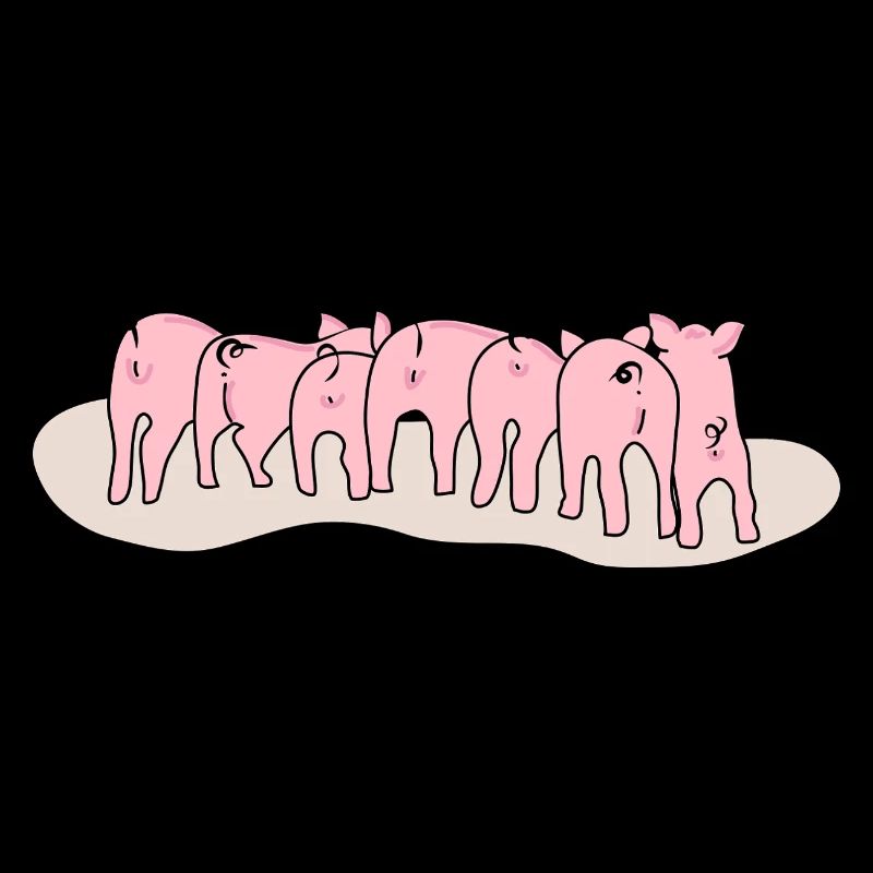 Adorable Piglets from Behind