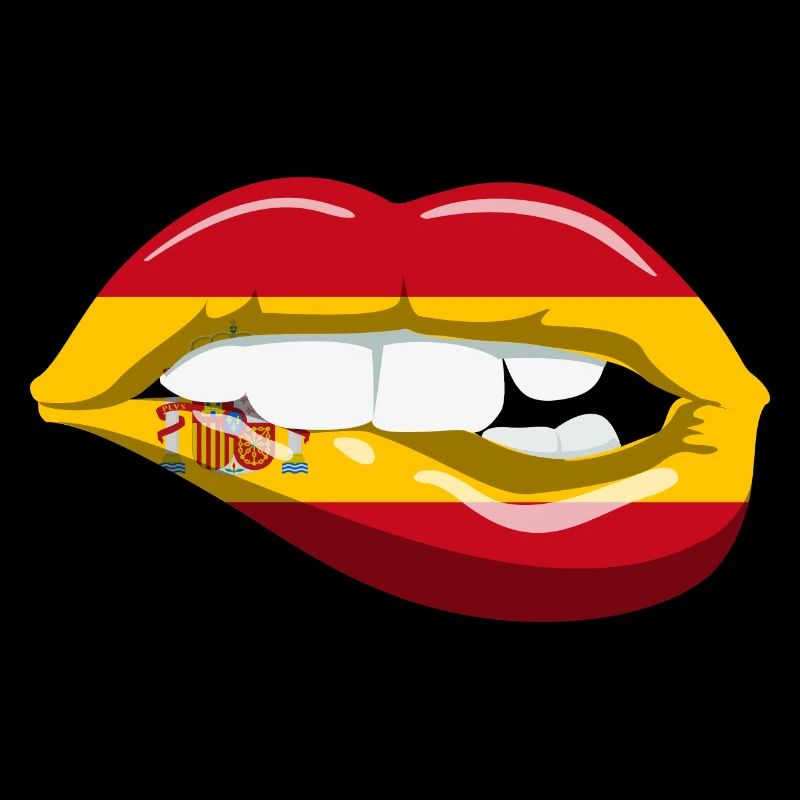 Espagne Drapeau lèvres Espagnole Drapeau bouche