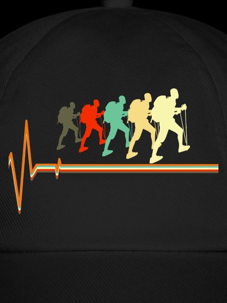 Retro Hiking Heartbeat Pulse Silhouette