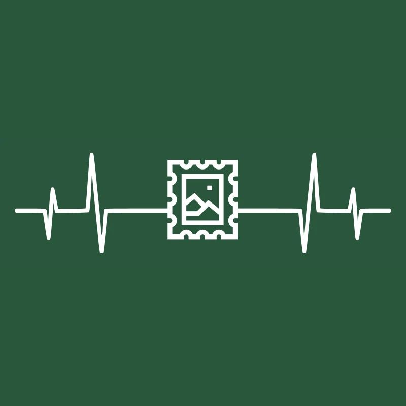 Heartbeat postage stamp post postman letter stamp