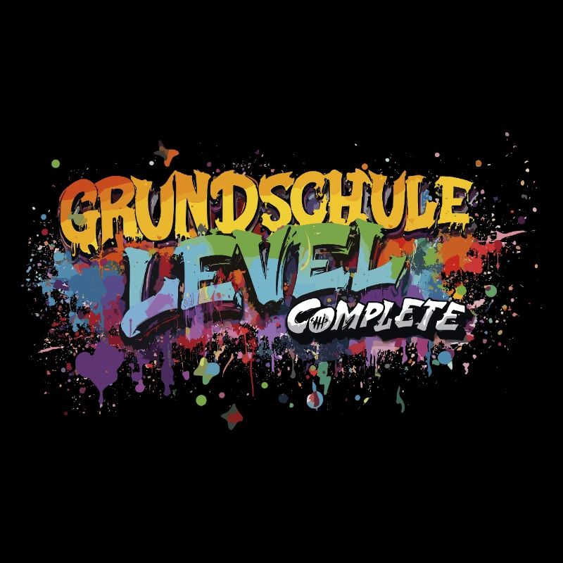 Grundschule Level Complete Graffiti Abschlussshirt