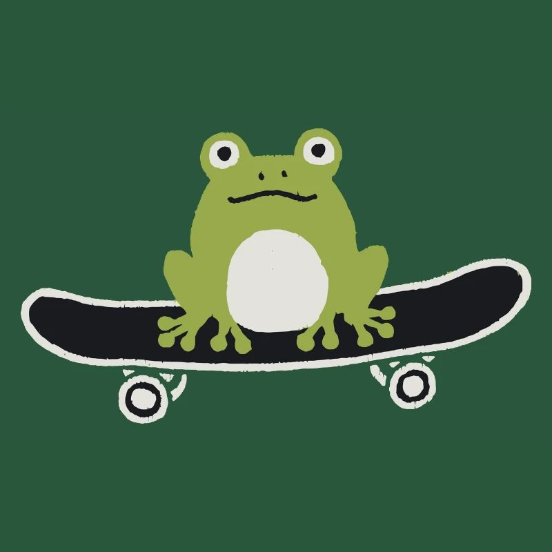 Skateboarding Frog