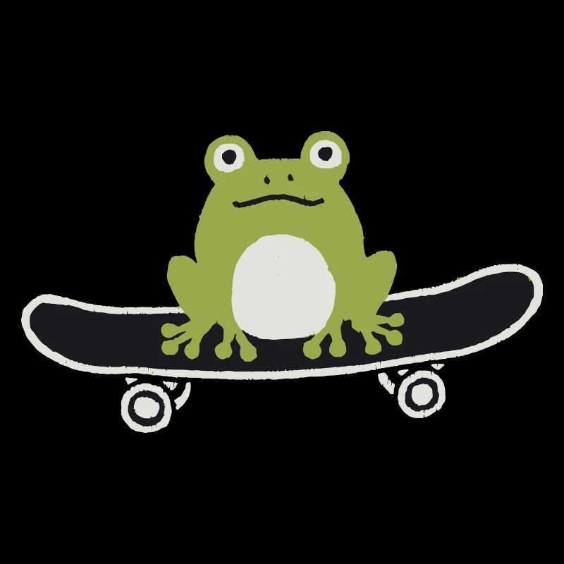 Skateboard fahrender Frosch