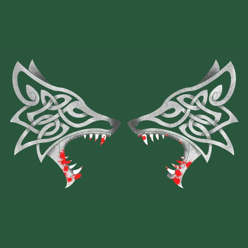Blutiger Duo-Wolf