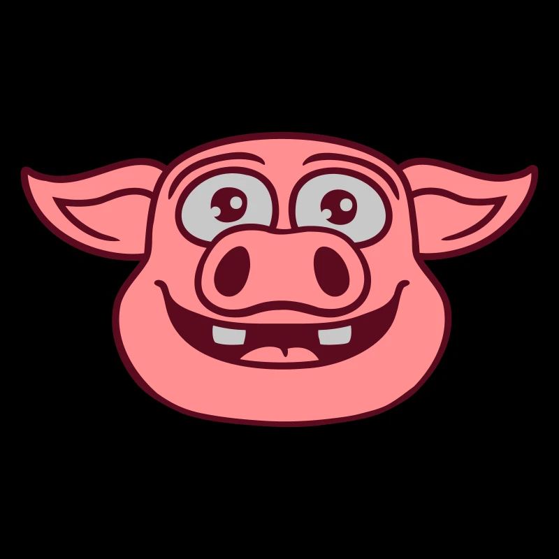 Gesicht glückliches Schwein Comic