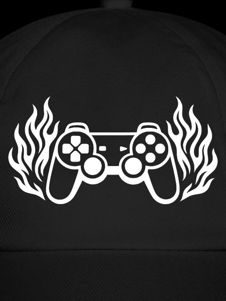 Flames controller, burning gamepad graphics