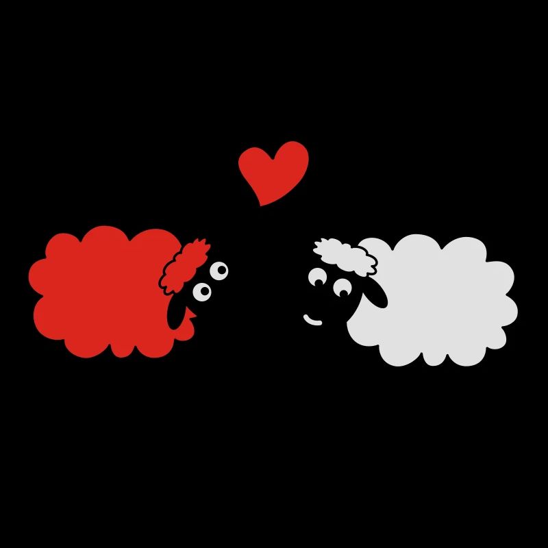 sheep happily in love sheep sheep lamb heart