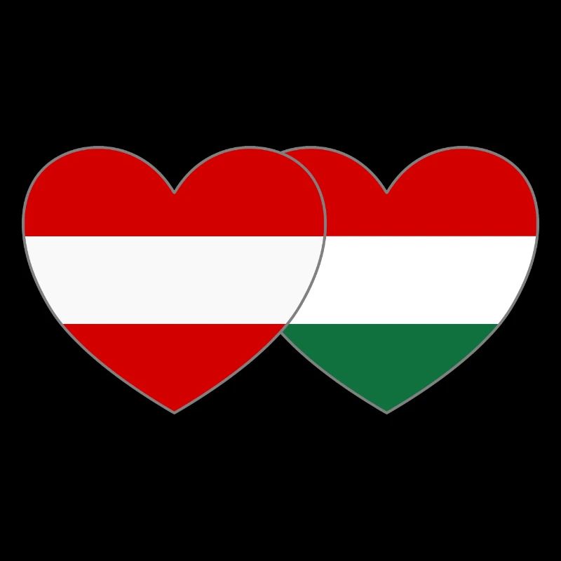 Austria Hungary Flag Heart