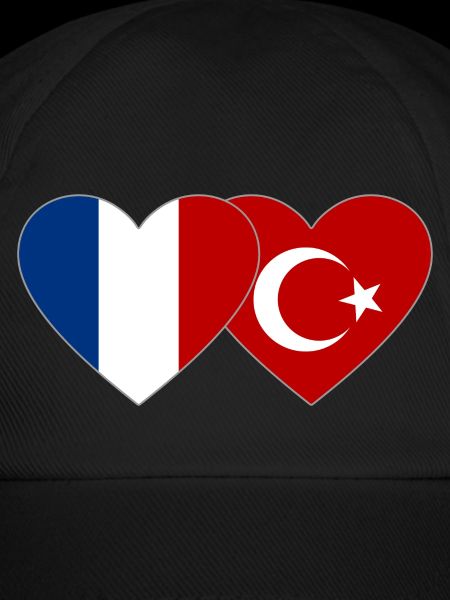 France Turkey Flag Heart