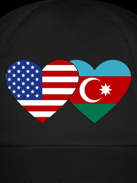 USA Azerbaijan flag heart