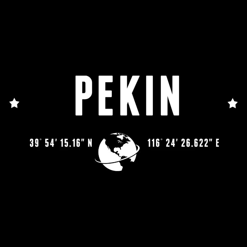 Pékin Coordonnées Géographiques Stylisées