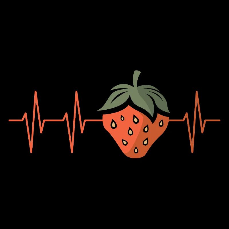 Fraise avec battement de cœur dans le style bande dessinée