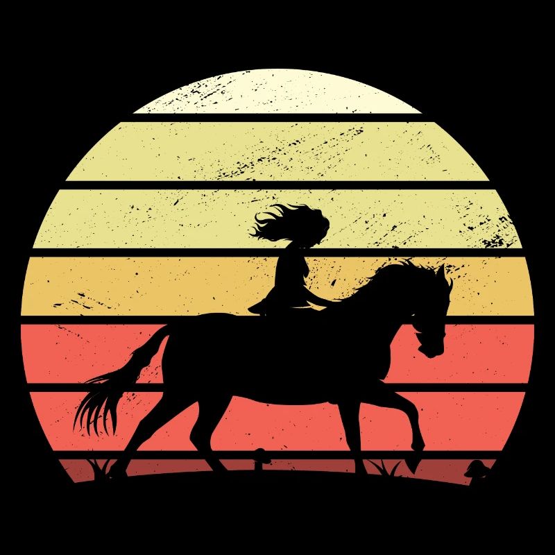 Cavalier du coucher de soleil à cheval