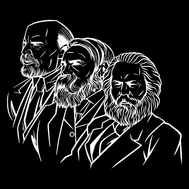 marx engels lenin heads statues communism sickle