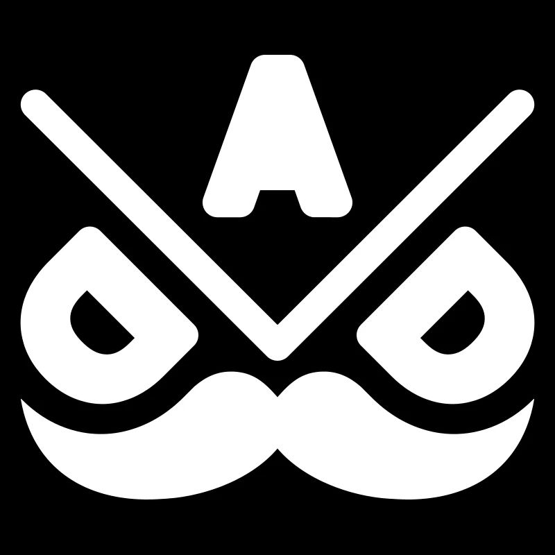 Geometrisches Schnurrbart-Emblem