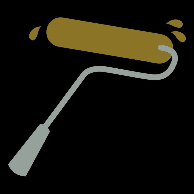 paint roller in gold and silver with splashes