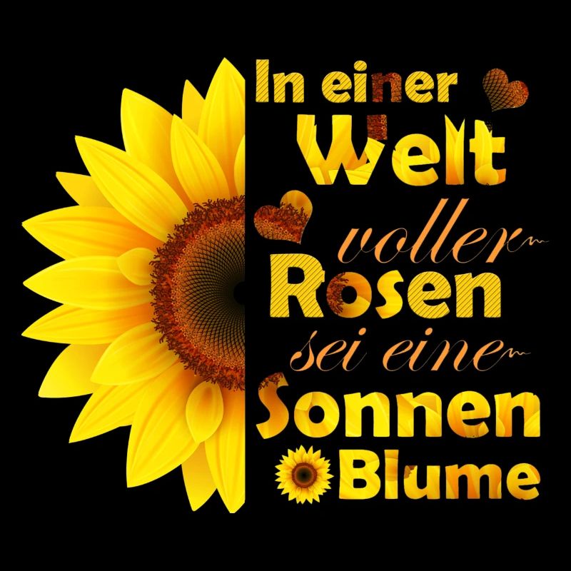 In einer Welt voller Rosen sei eine Sonnenblume