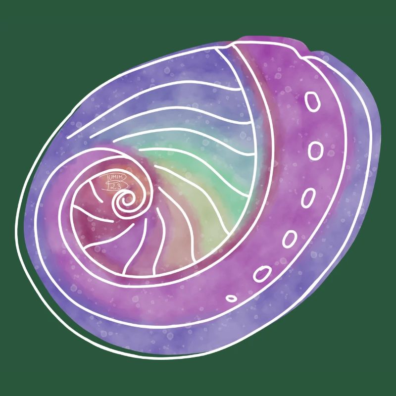 "Abalone", boho line art design, series "Shells"