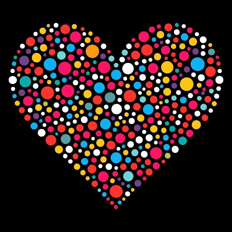 Mosaïque de coeur moucheté à points tachetés