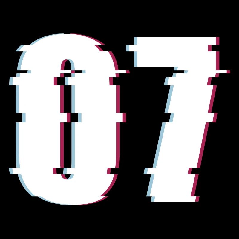07 Sieben 7 Seven Zahl Effekt Verzerrt Nummer