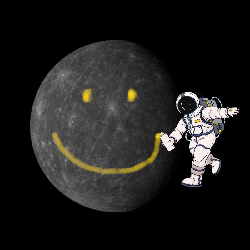 Astronaut lachender Mond, coole Bilder