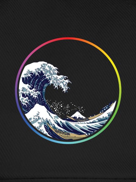 Cercle de vagues arc-en-ciel