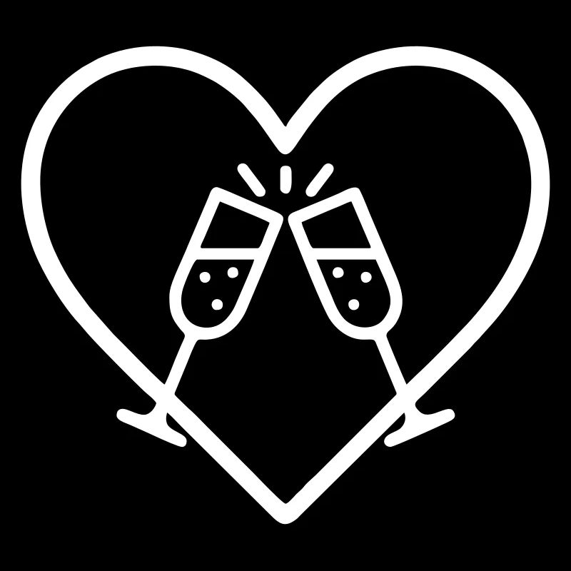 Funkelnde Gläser Herz Toast Bubbles