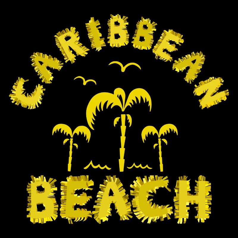 Caribbean beach in yellow