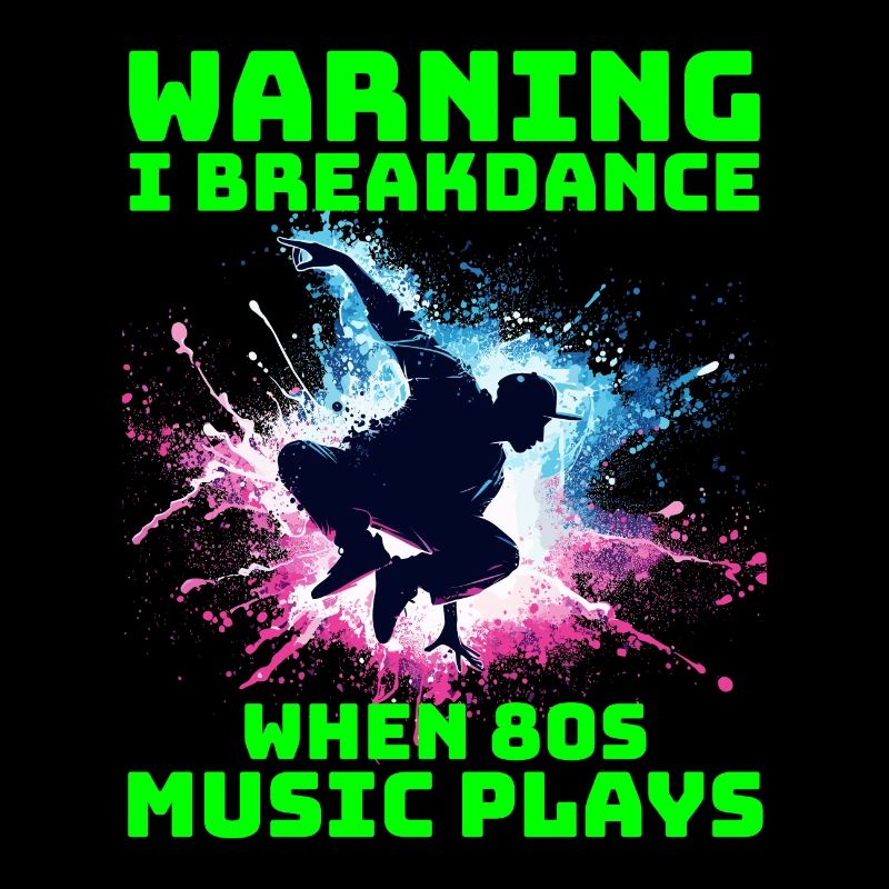80er Jahre Breakdancer Silhouette - Neon Dance Moves