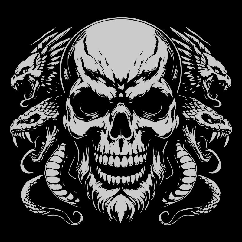 Totenkopf mit Schlangenring
