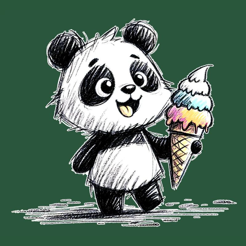 Panda mit Eis