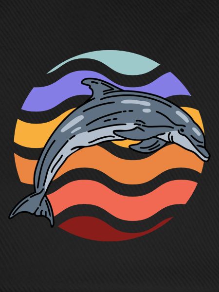 Delfin im Wellenmuster