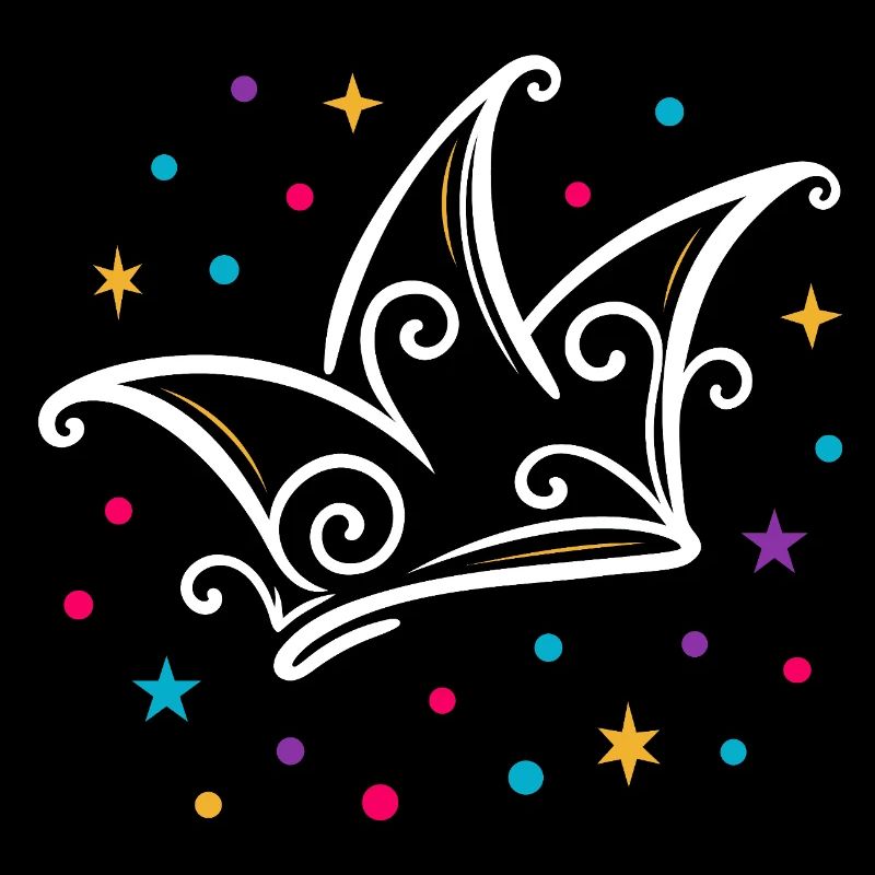 Carnival fool's cap modern with stars & confetti