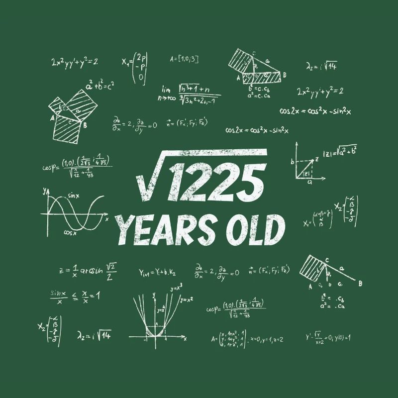 Square root from 1225 - 35th birthday math nerd