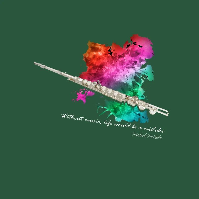 Querfloete in einer Farbexplosion