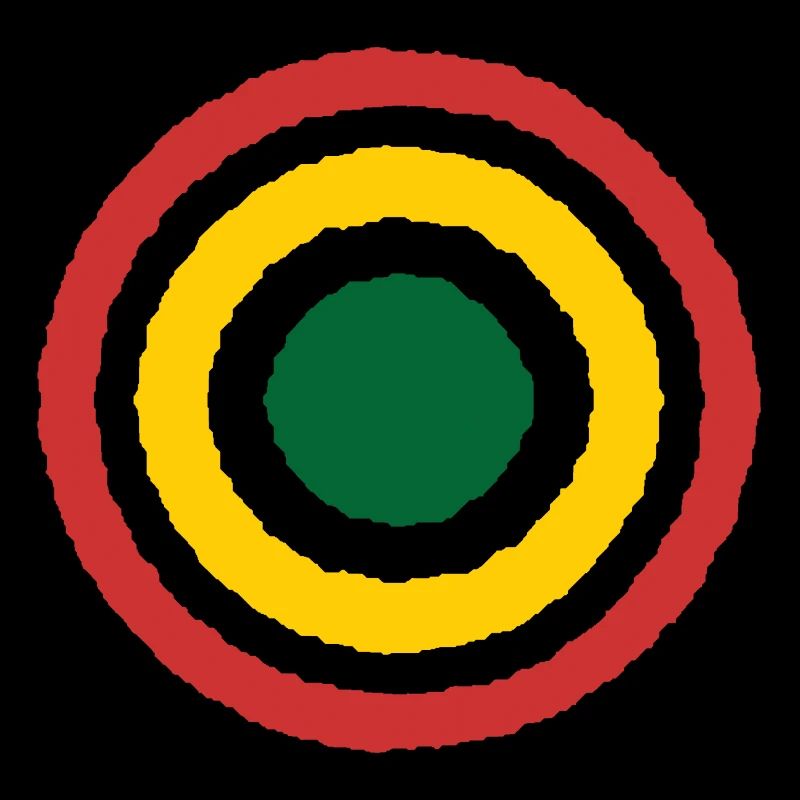 Abstract Concentric Reggae Circle Design