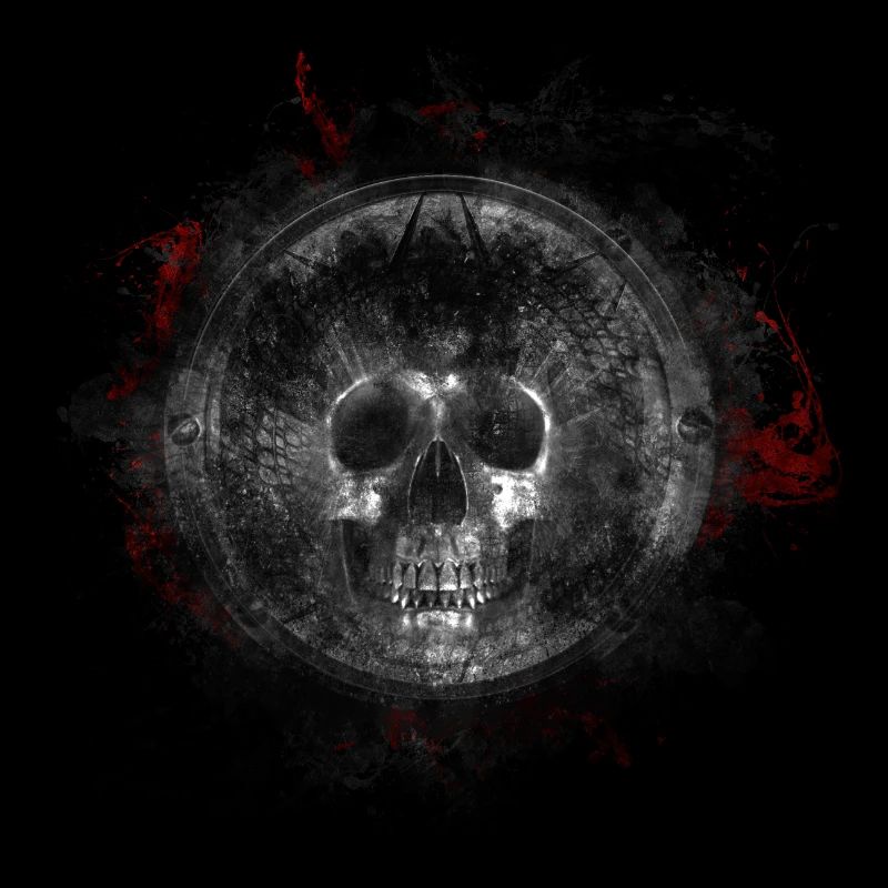 Gothic Death Skull Paint Splatter Art