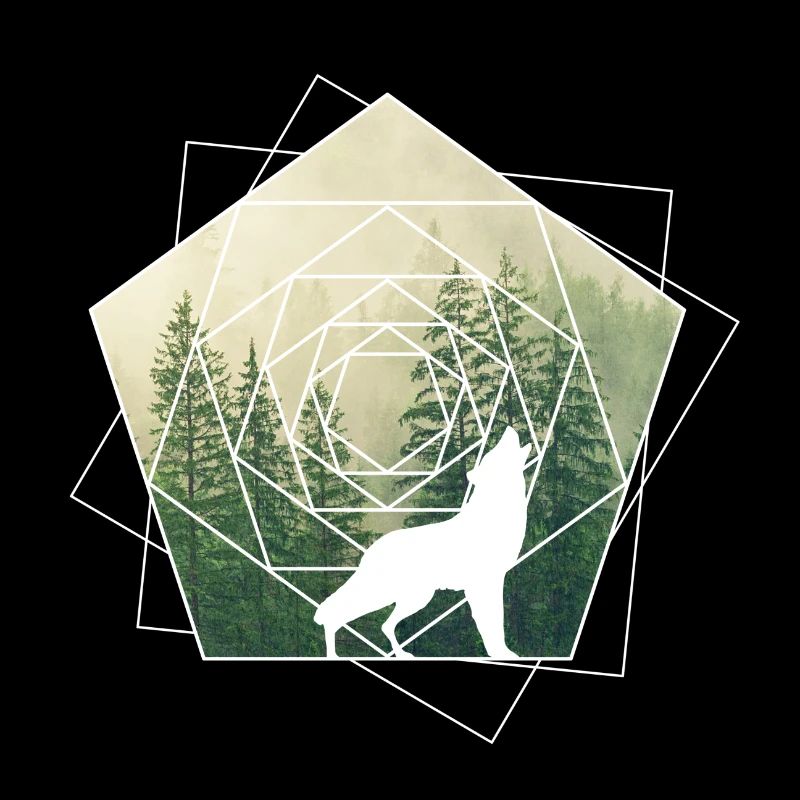 nature geometry shapes wolf forest