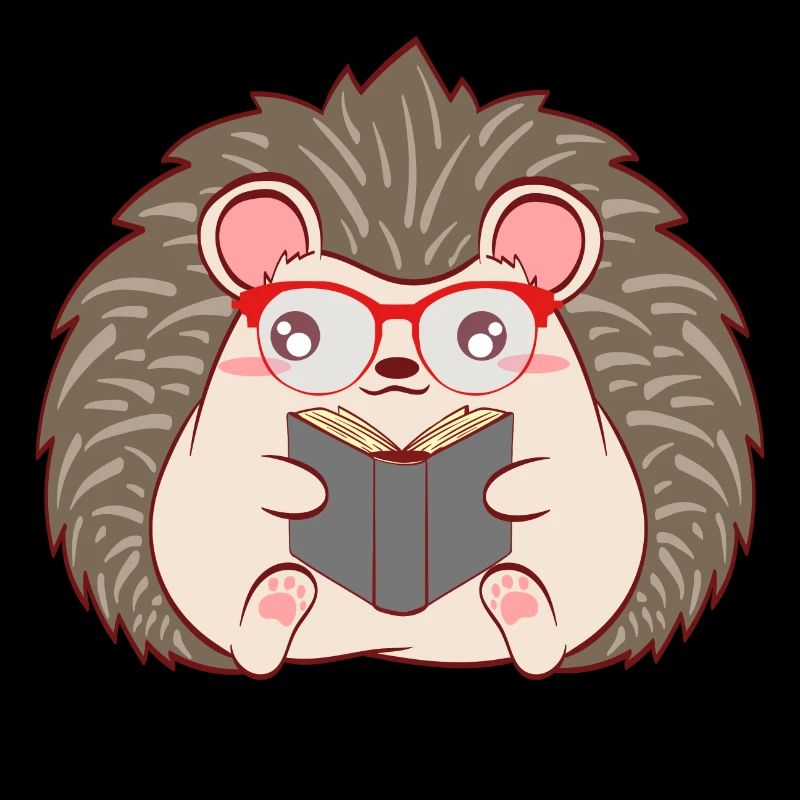 Hedgehog "Reader" Christmas Design For Students